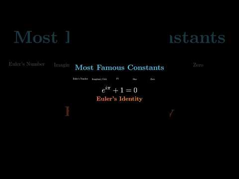 The Most Beautiful Equation #maths #identity
