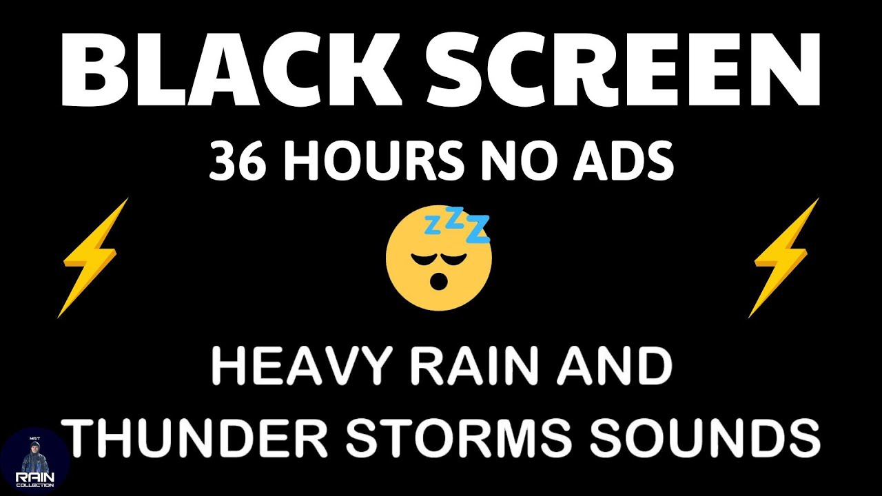 🔴 Heavy Rain and Thunder Sounds for Sleeping - Black Screen | Nonstop Rain & Thunder Live