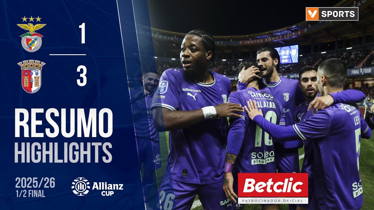 Benfica 1-3 Braga na Taça da Liga ⚽