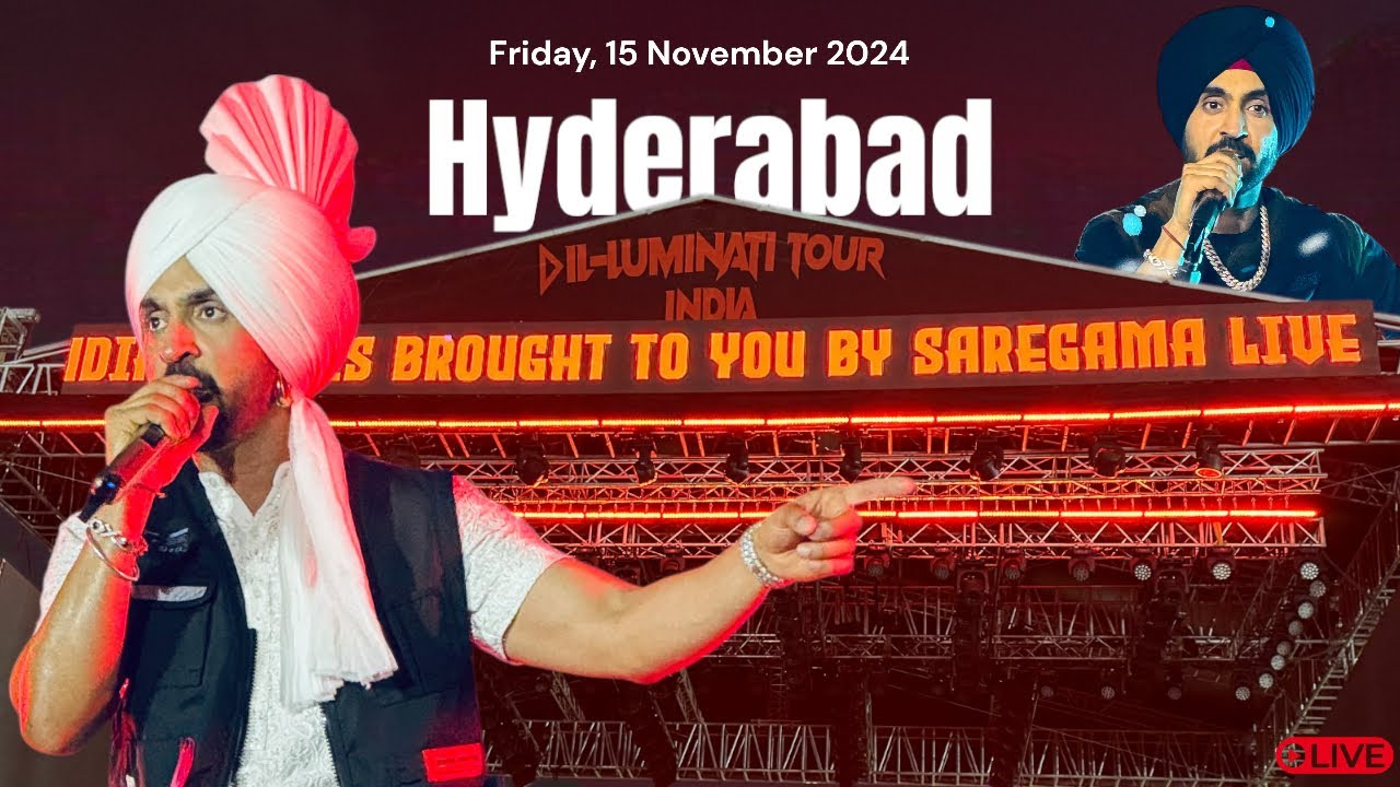 Diljit Dosanjh Live in Hyderabad 🎤 | Luminati Tour Highlights in Stunning 4K HD