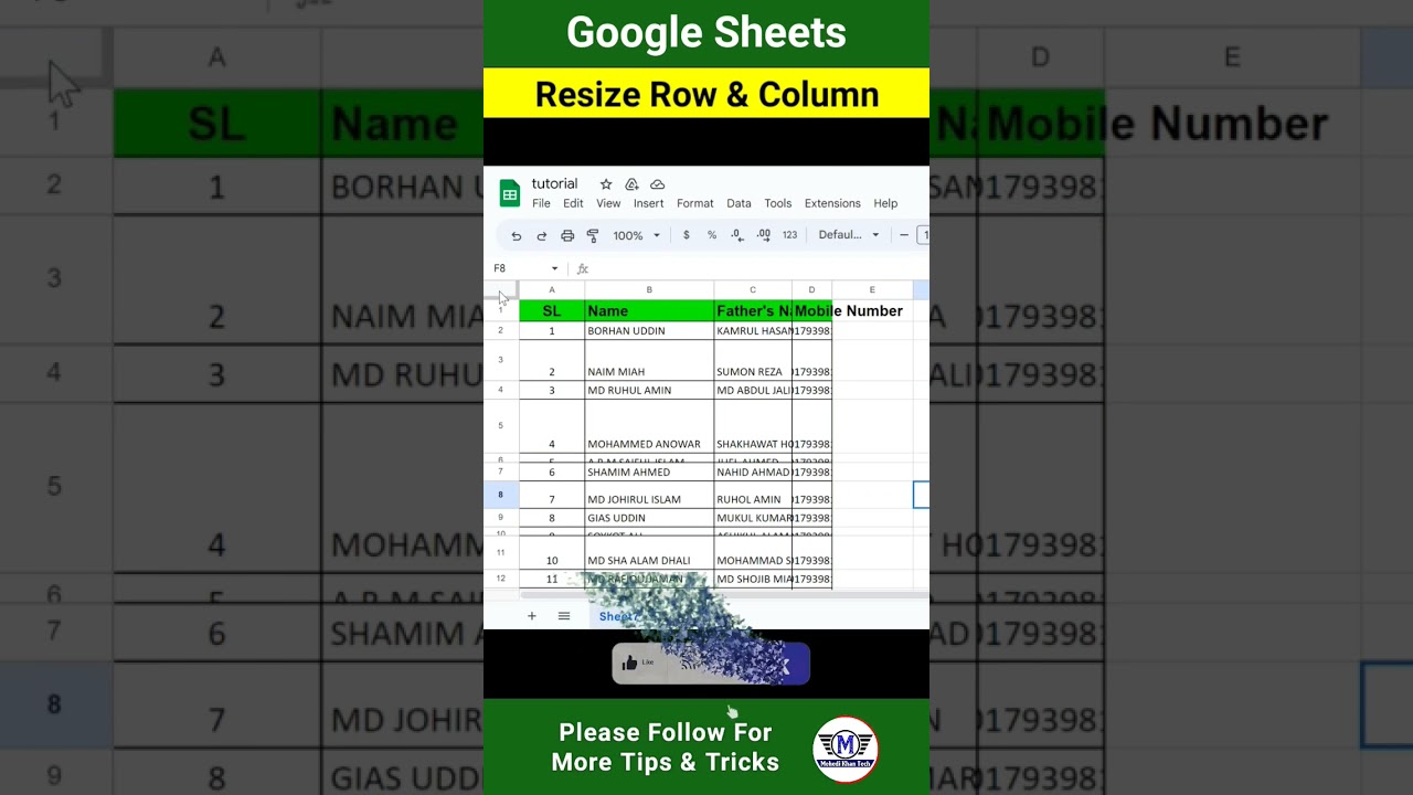 Resize Rows & Columns in Google Sheets 📊