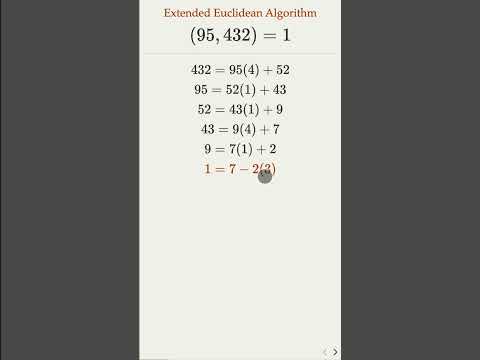 Extended Euclidean Algorithm to Solve Linear Diophantine Equation