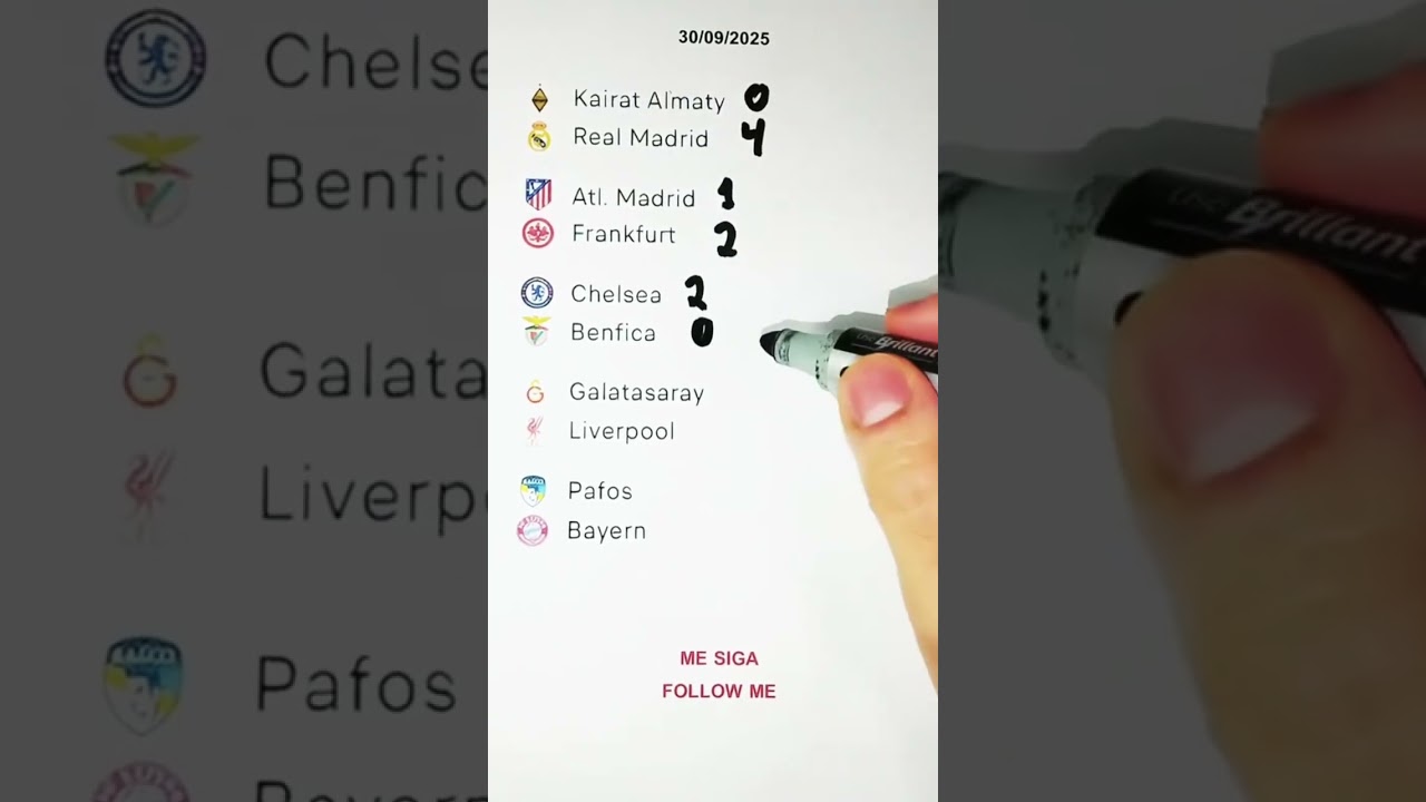 Champions League GW3 Correct Score Predictions ⚽