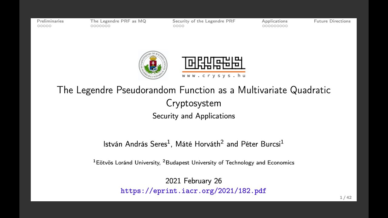 The Legendre Pseudorandom Function in Multivariate Quadratic Cryptography