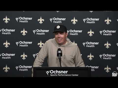 Saints HC Kellen Moore on McCoy and Miller injuries, starting QB and run defense