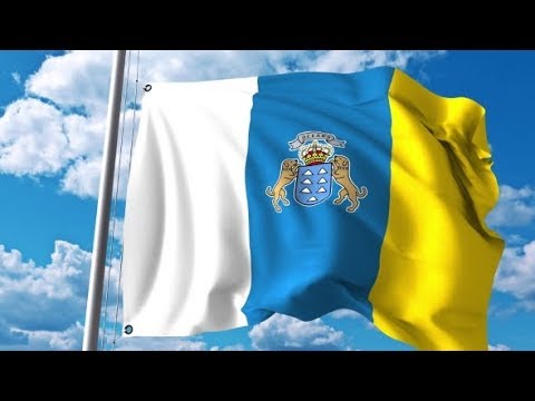 Waving Flag of Canary Islands an Autonomous Community in Spain | Motion Graphics - Videohive