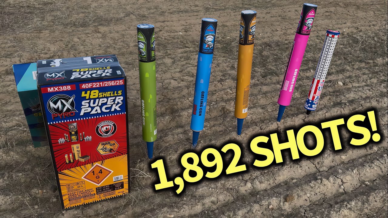 Multi-Color Barrage Roman Candles & Shells 🎆
