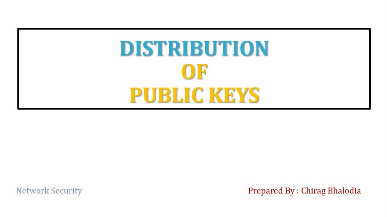 Mastering Public Key Distribution in Cryptography π