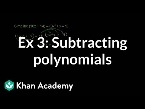 Example 3: Subtracting polynomials | Algebra I | Khan Academy