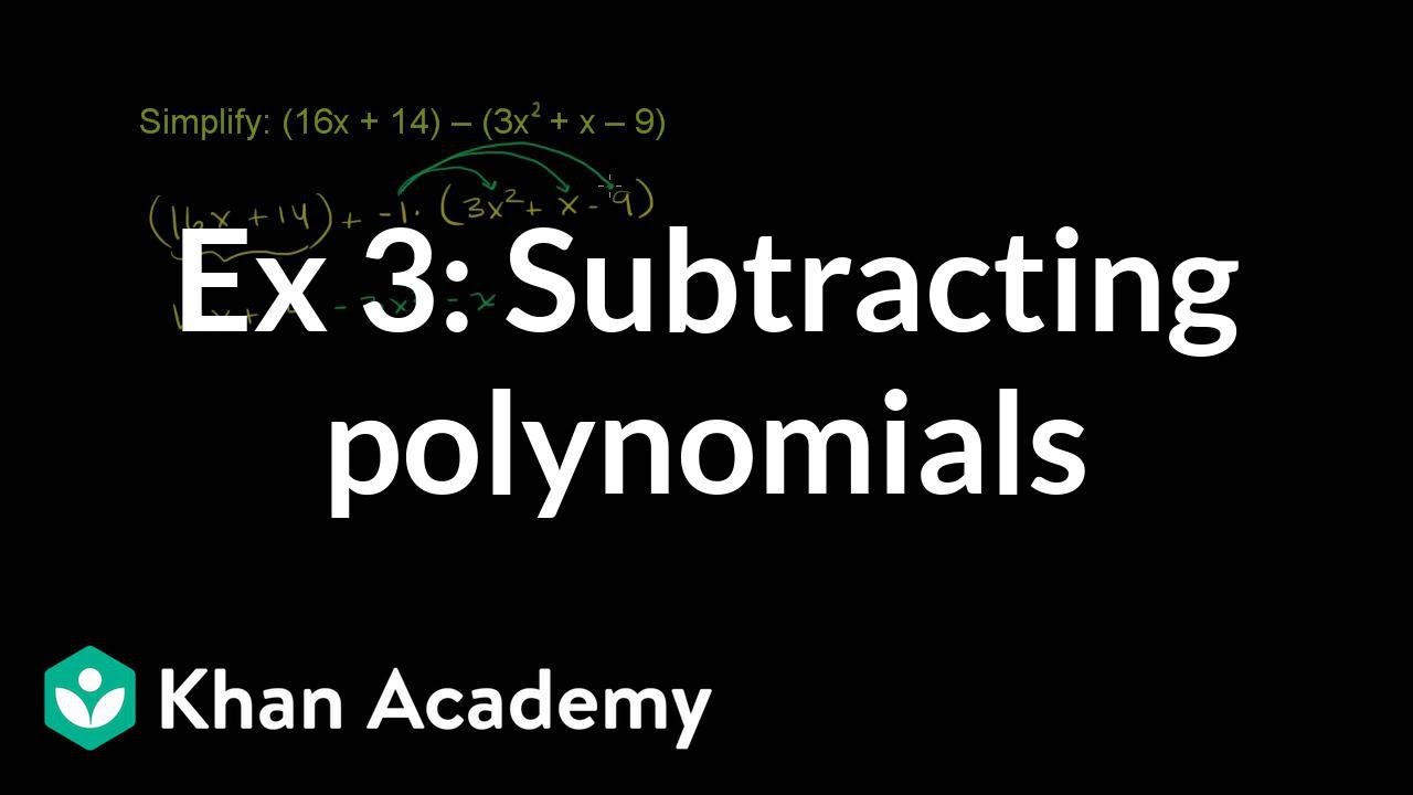 Master Polynomial Subtraction with Khan Academy's Algebra I Practice ✏️