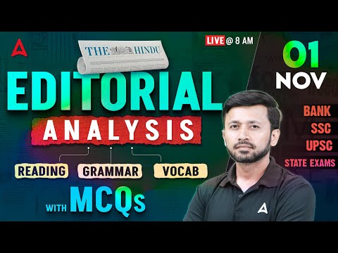 The Hindu Editorial Analysis | 01 Nov 2025 | Reading, Grammar, Vocab, MCQs | Hindu Analysis 2025