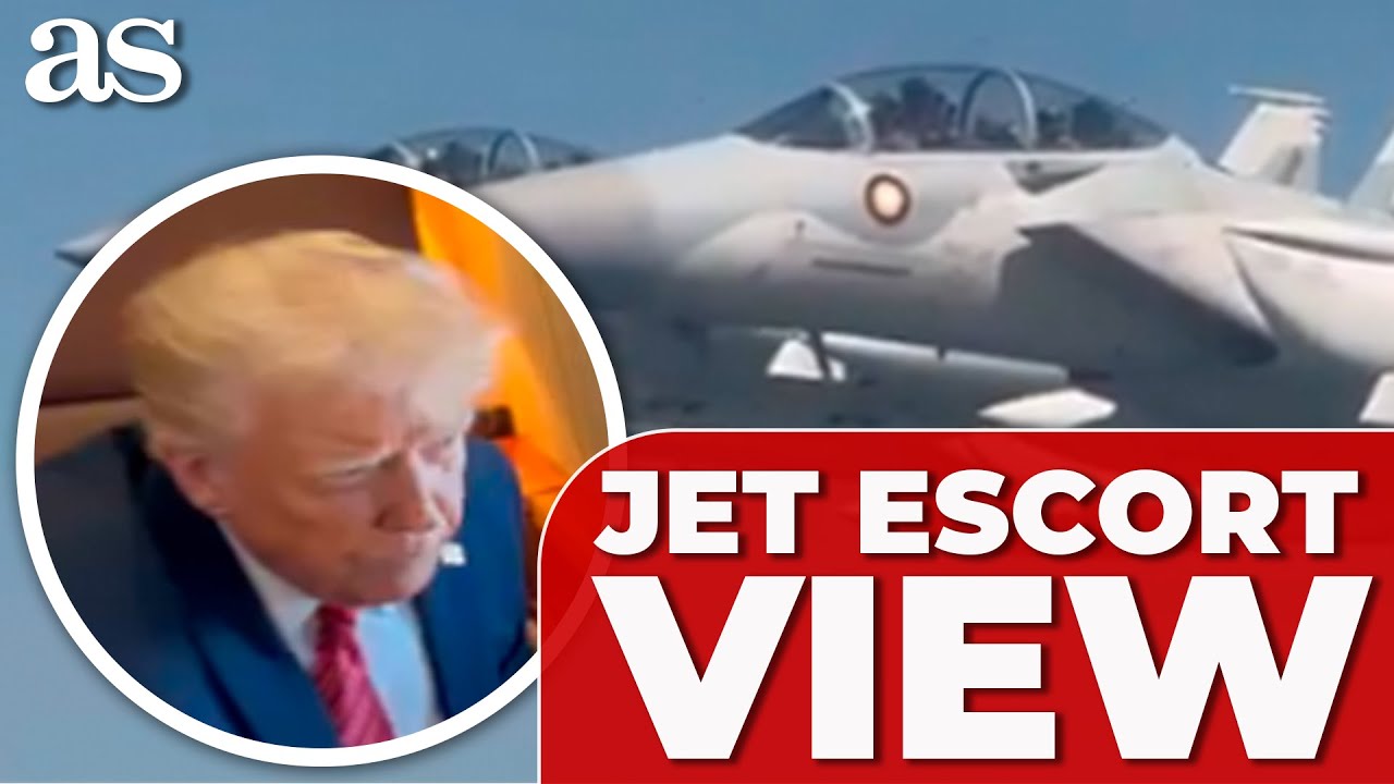 Trump’s Intense Gaze as Fighter Jets Escort Air Force One ✈️
