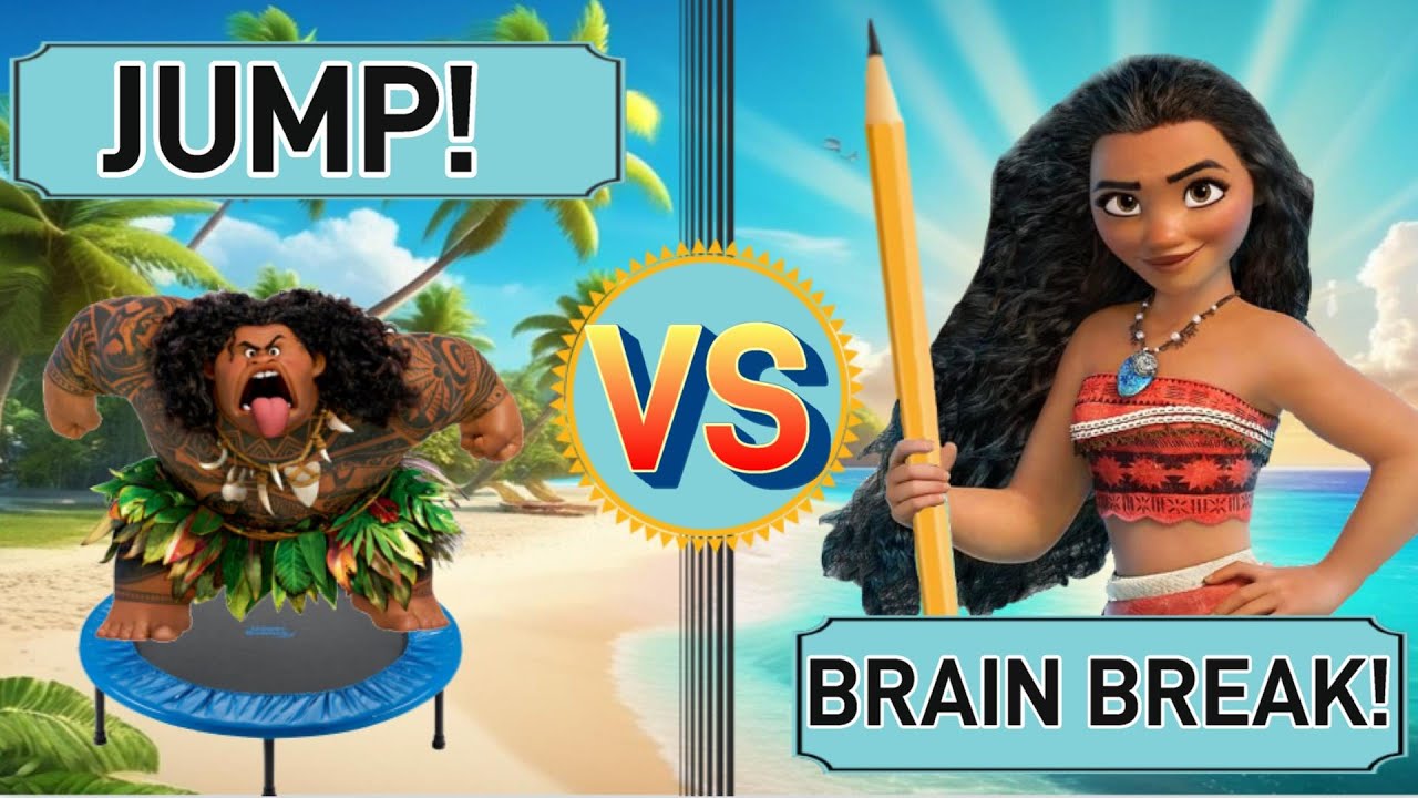 Moana Brain Break: Jump Battle & Animal Trivia 🌊