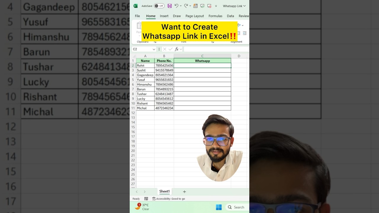 Create WhatsApp Links in Excel 📱