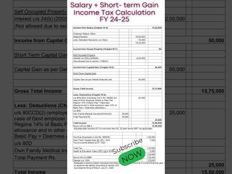 📌Income Tax Calculation FY 24-25| Income Tax Calculator| #shorts #incometax #youtubeshorts #trending
