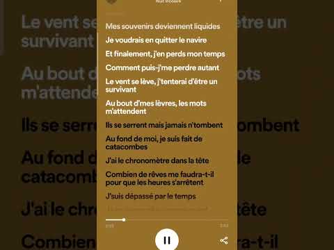 Dépassé | Nuit incolore #paroles #pourtoi #musics #spotify