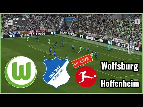 Wolfsburg vs Hoffenheim Live Bundesliga komplettes Heute Fußball simulation Gameplay PC