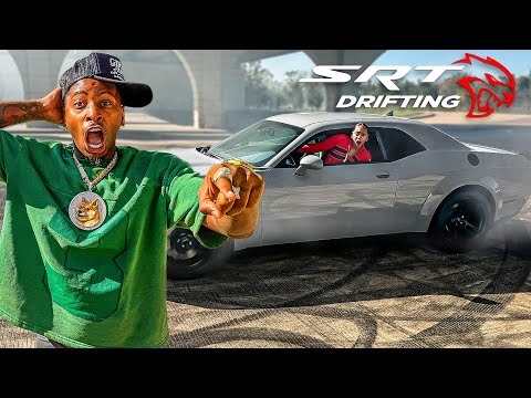 I TAUGHT MY GIRLFRIEND JALIYAH HOW TO SLIDE MY NEW HELLCAT REDEYE!