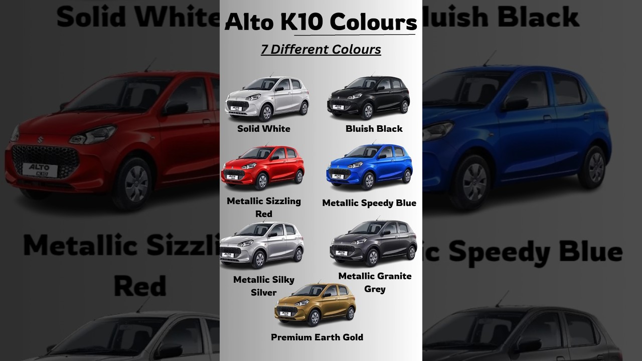 Alto K10 2025 Colour Options 🎨