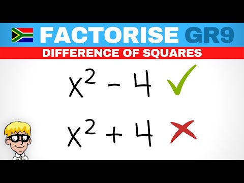 Gr 9 Grade 9 Factorisation: Introduction to the Difference of Squares