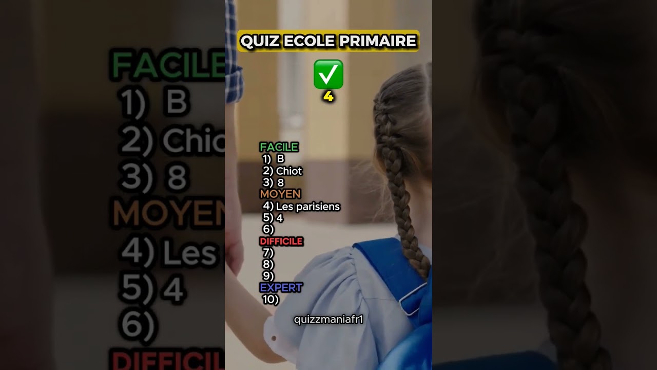 Testez vos connaissances avec ce quiz d'école primaire ! 📝
