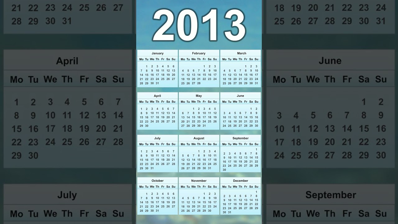 2013 Calendar & Monthly Guides 📅