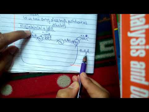 Tm accept odd length palindrome