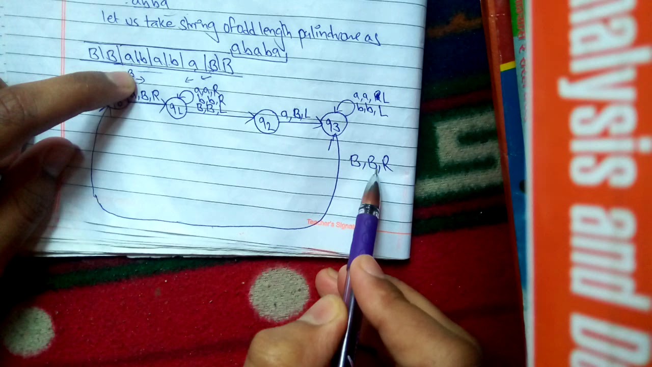 TM Accepts Odd Length Palindromes | TOC Problem Solution