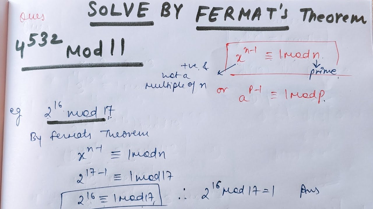 Fermat's Theorem Explained with Numerical Examples 📚 | Essential for Exams