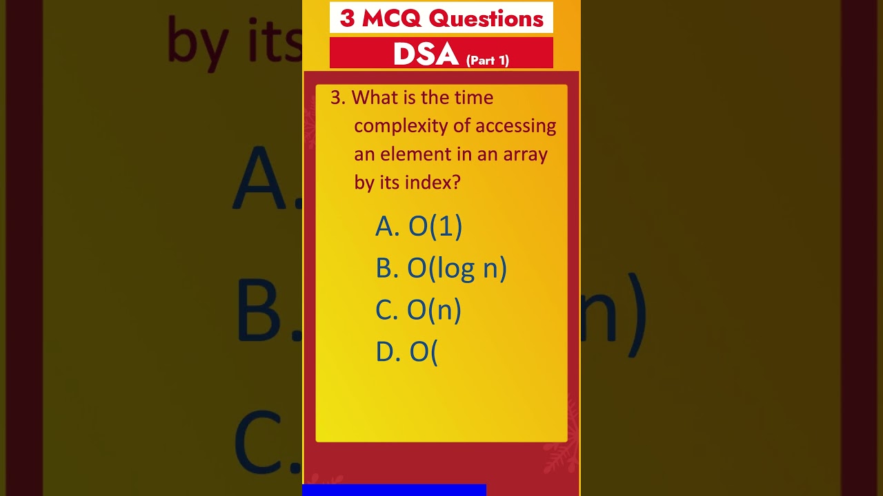 Part 1 - MCQ on Data Structures & Algorithm  | DSA Interview Q&A