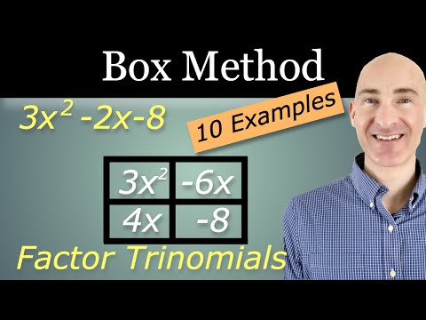 Box Method of Factoring Trinomials (10 Examples)