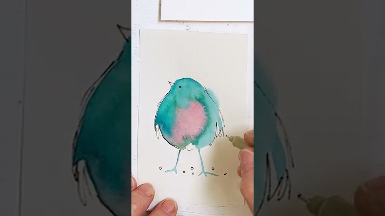 Quick Bird Painting in 1 Minute 🎨