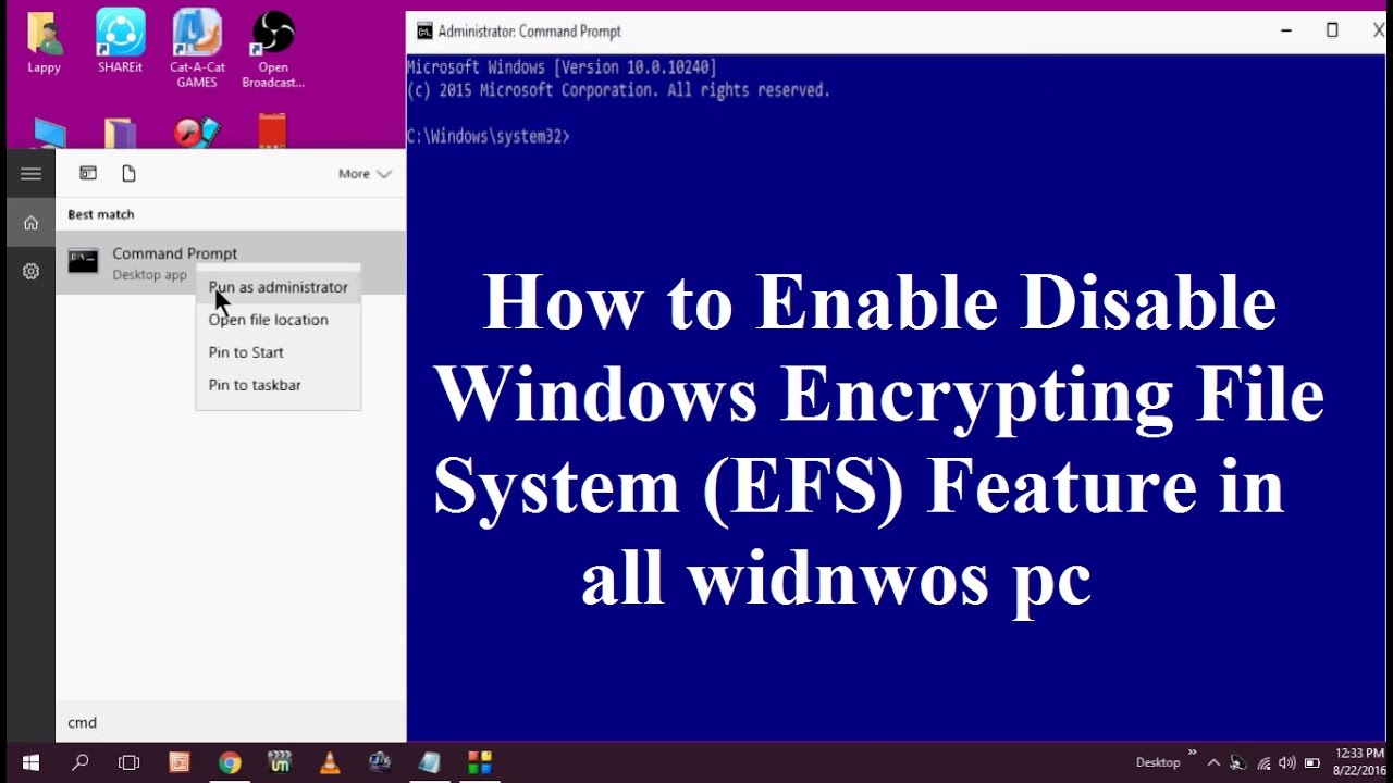 Enable or Disable Windows EFS Feature Easily