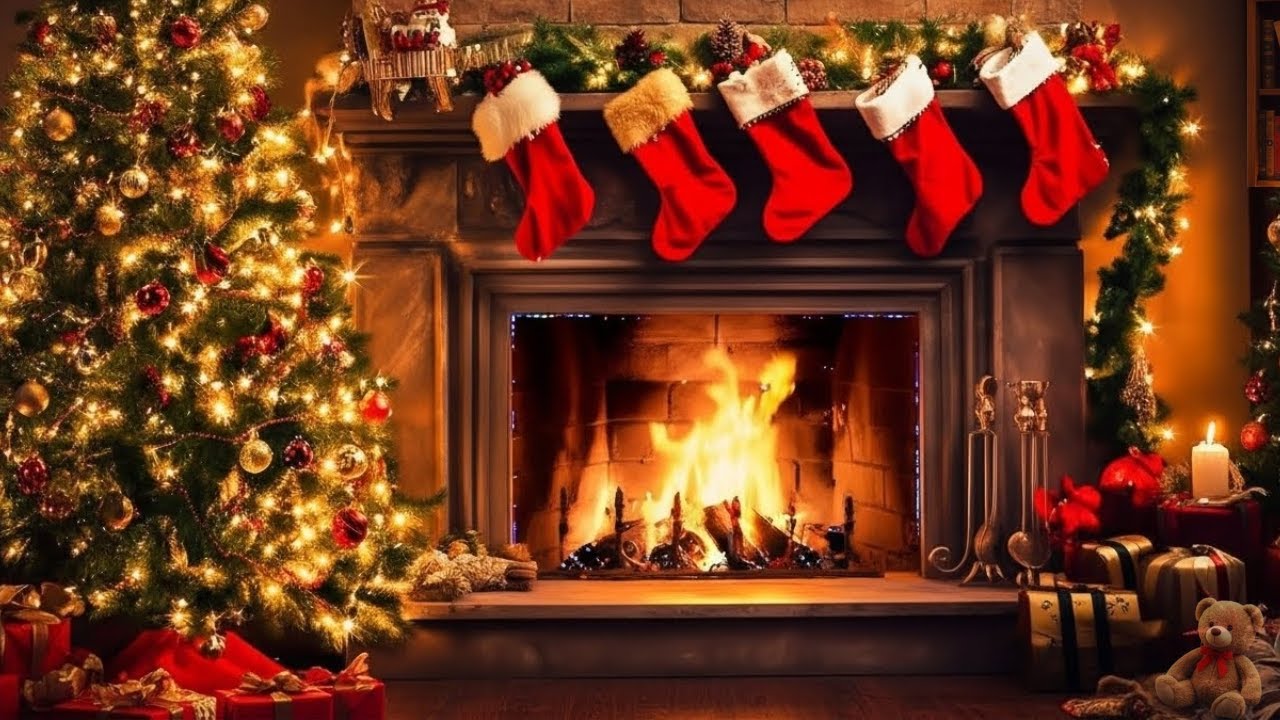 Frank Sinatra, Nat King Cole, Bings Crosby, Dean Martin 🎄 Oldies Christmas Songs with Fireplace #3