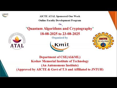 INAUGRATION OF ATAL FDP ON QUANTUM ALGORITHMS & CRYPTOGRAPHY