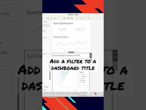 #Tableau - Add a filter to a dashboard title