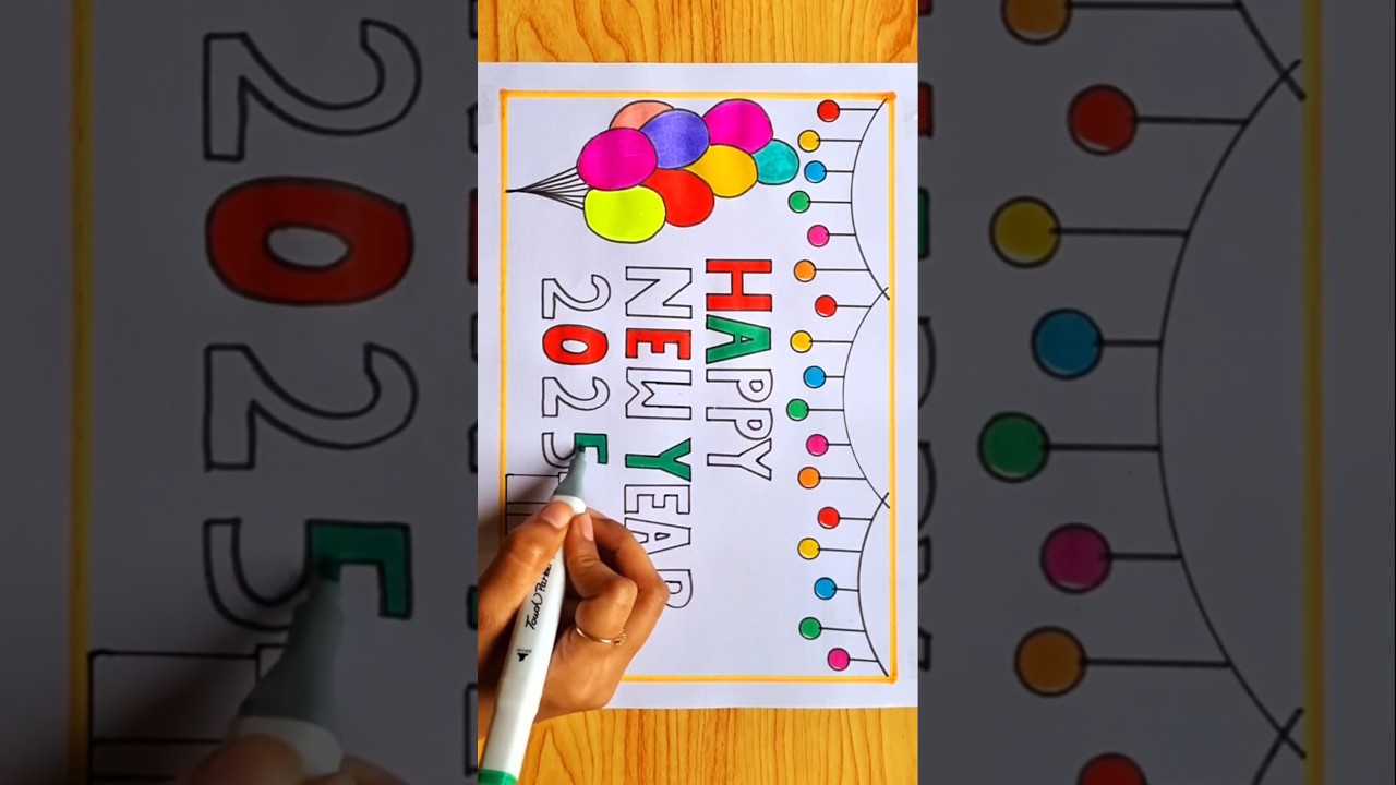 Easy New Year Drawing 🎉