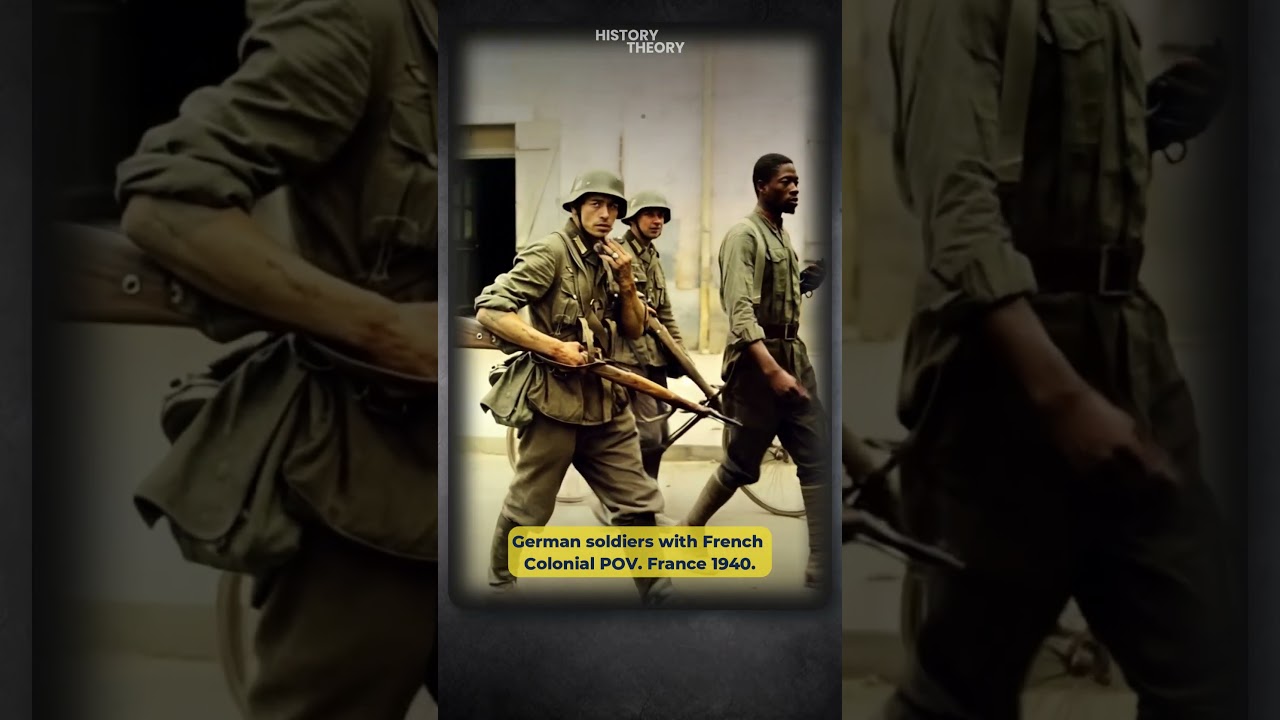 WW2 Stunning Colorized WWII Photo: French POW Among German Officers 🇫🇷