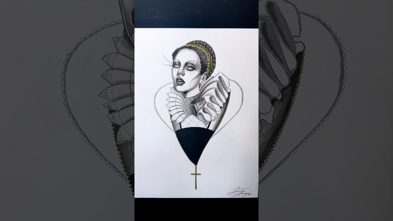 Day 6: Mary, Queen of Scots 👑 — Gothic Ink Art Showcase