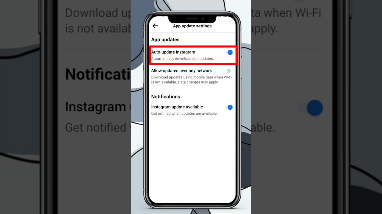 Instagram Me auto update kaise band kare🤔 #short #tech #viral #youtubeshorts