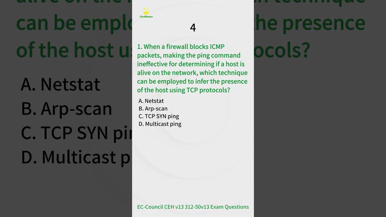 312-50v13 Certified Ethical Hacker Exam (CEHv13) Exam Questions Q1-2  #exampreparation #questions
