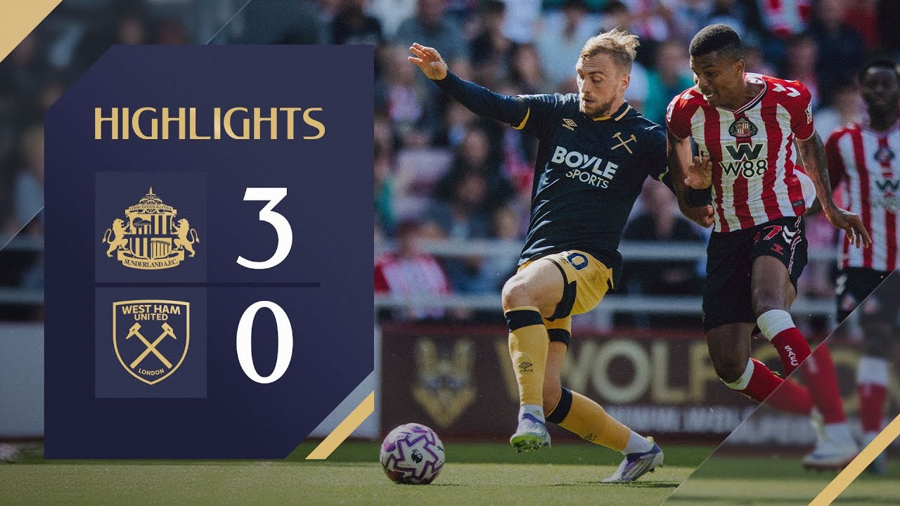 Sunderland Dominates West Ham 3-0 | Premier League Highlights ⚽