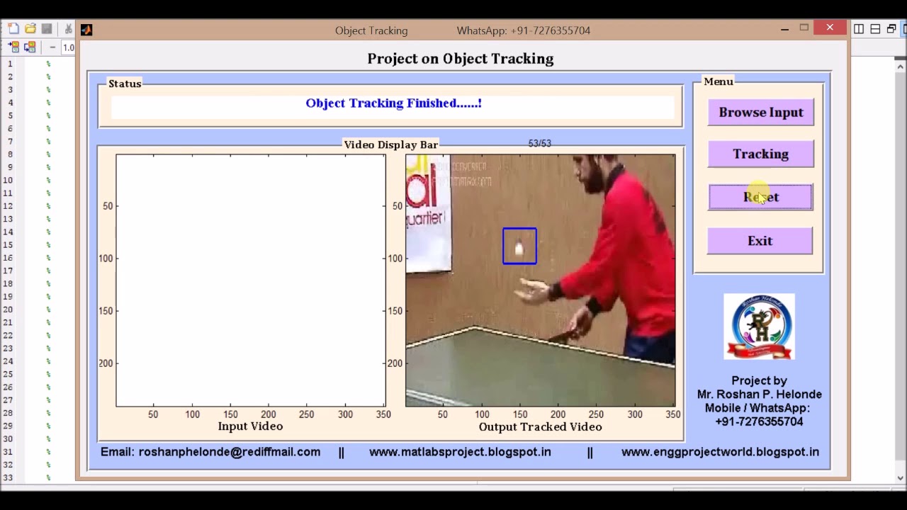 Object Detection and Tracking Using MATLAB Source Code