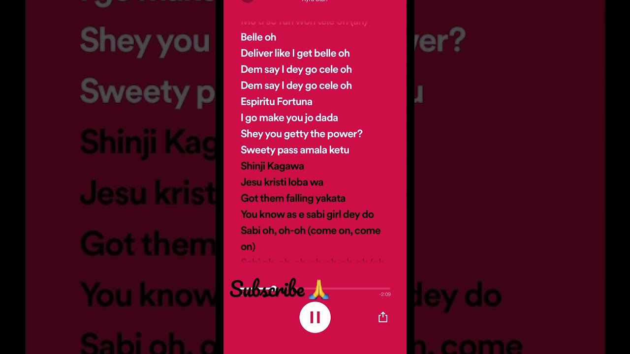 Ayra Starr - Sability (Lyrics) 🎶