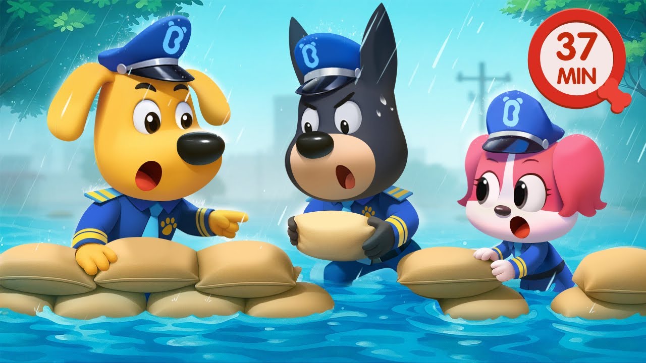 🚨 Flood Rescue Adventure with Sheriff Labrador | Kids Safety Rules & Police Cartoon