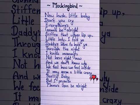 Eminem ~ MockingBird (Lyrics) #lyricvideo #eminem #mockingbird #trending #song