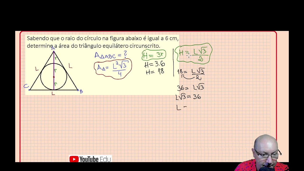 Como Encontrar a Área do Triângulo Equilátero Circunscrito com Raio de 6 cm 📐