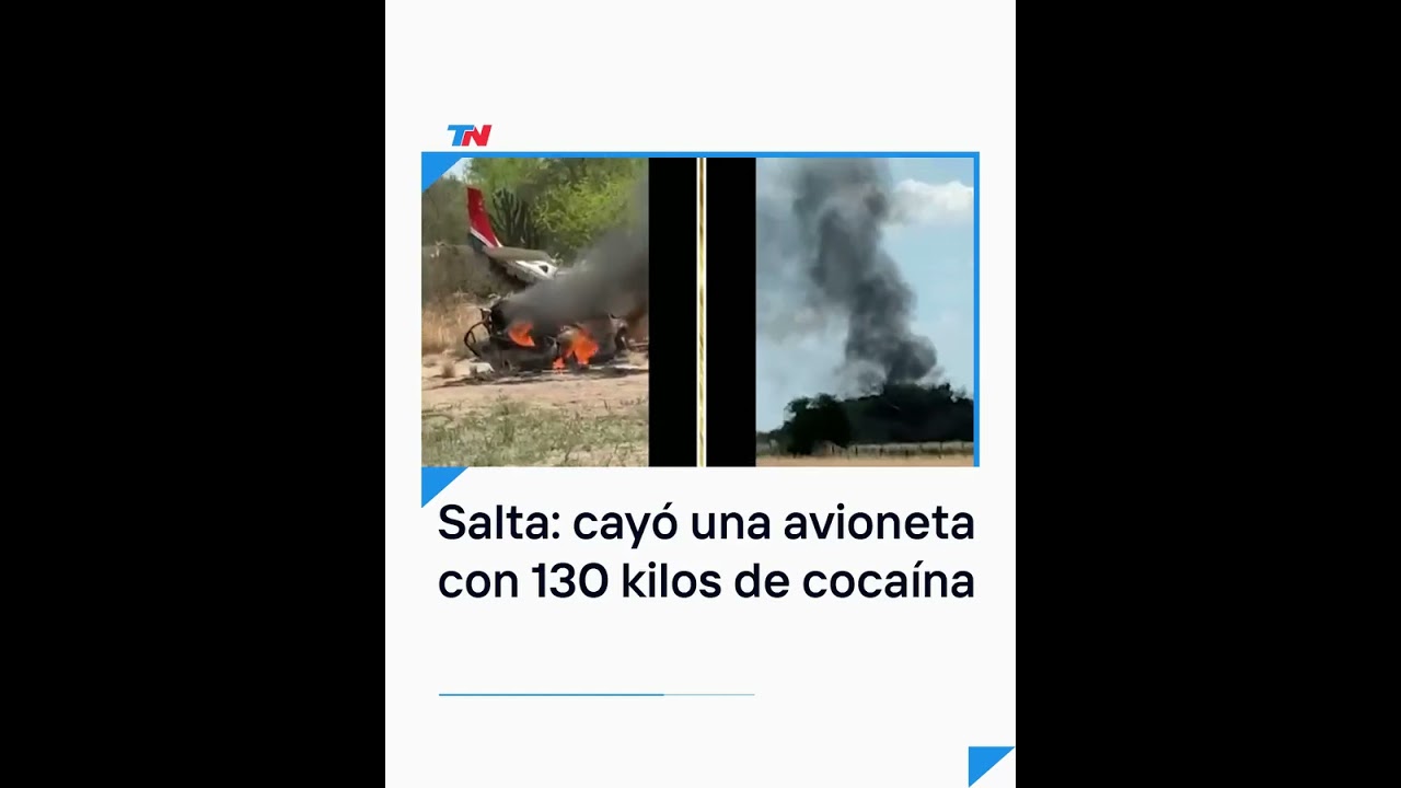 Avioneta con matrícula boliviana cae en Salta con más de 130 kilos de cocaína