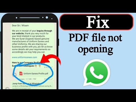 How to fix PDF file not opening in WhatsApp problem