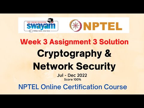 Cryptography and Network Security | NPTEL | Week 3 Assignment 3 Solution | July-Dec 2022
